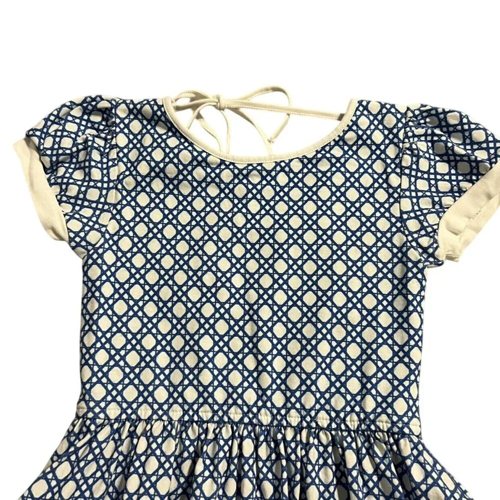 Omi Jo By WDW Sz 6 Cobalt Lattice Billow Dress - Picture 3 of 4